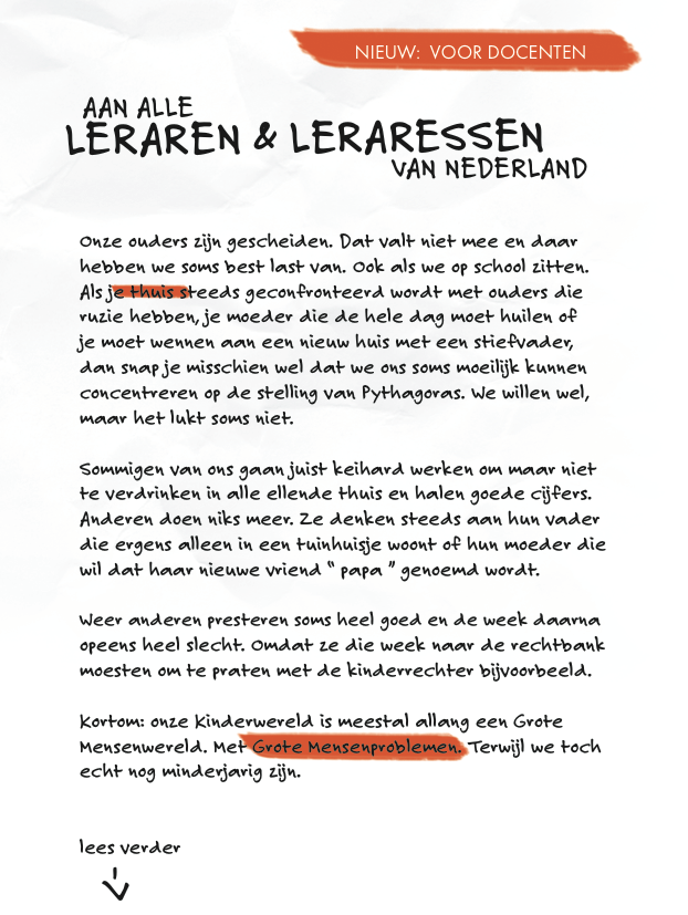 Open Brief aan alle Leraren en Leraressen van Nederland